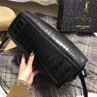 Saint Laurent YSL Small SAC DE JOUR Souple Bag In Black Crocodile Embossed Leather 1