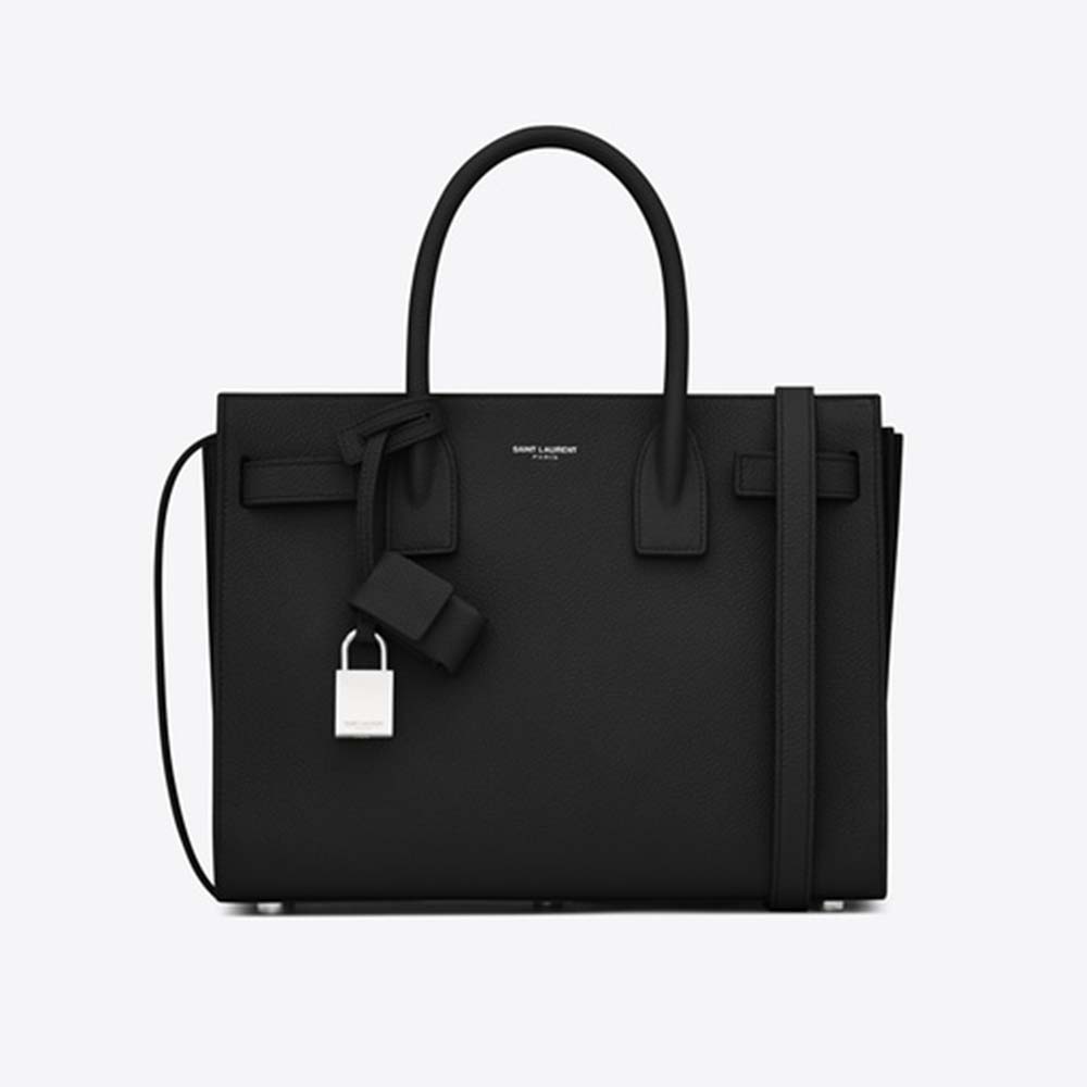 Saint Laurent YSL Women Classic Sac De Jour Baby in Grained Leather-Black