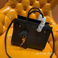 Saint Laurent YSL Women Classic Sac De Jour Baby in Grained Leather-Black 1