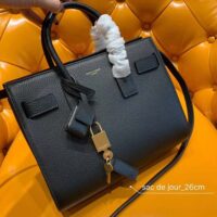 Saint Laurent YSL Women Classic Sac De Jour Baby in Grained Leather-Black 1