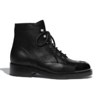 Chanel Women Lace-Ups Iridescent Calfskin & Patent Calfskin-Black