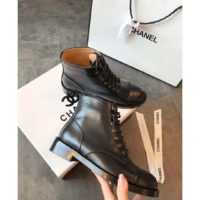 Chanel Women Lace-Ups Iridescent Calfskin & Patent Calfskin-Black