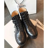 Chanel Women Lace-Ups Iridescent Calfskin & Patent Calfskin-Black