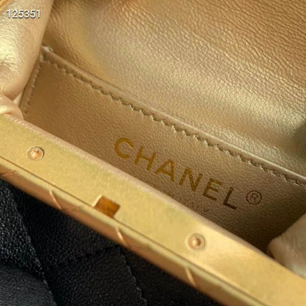 Chanel Women Small Kiss-Lock Bag Lambskin & Gold-Tone Metal (9)