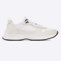 Dior Unisex B25 Runner Sneaker White Dior Oblique Canvas and Suede