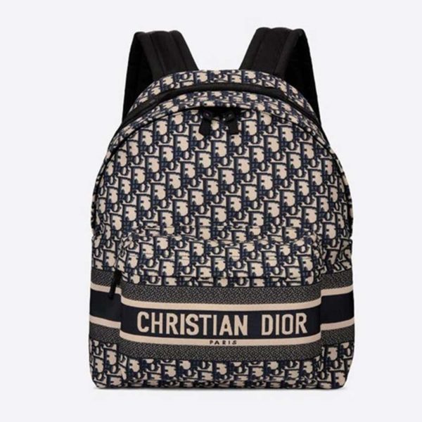 Dior Unisex Diortravel Backpack Blue Dior Oblique Jacquard ‘Christian Dior’