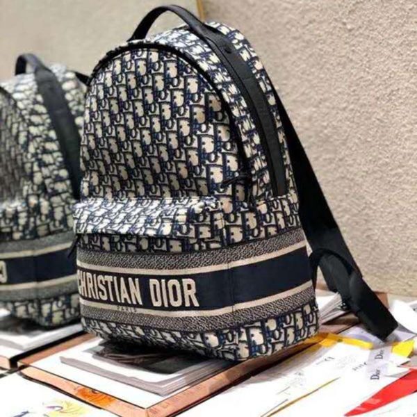 Dior Unisex Diortravel Backpack Blue Dior Oblique Jacquard ‘Christian Dior’ (4)