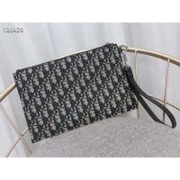 Dior Unisex Pouch Beige and Black Dior Oblique Jacquard-Black