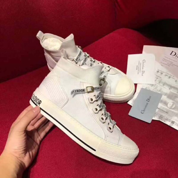 Dior Unisex Walk’n’Dior Sneaker White Technical Mesh Leather Inserts (3)