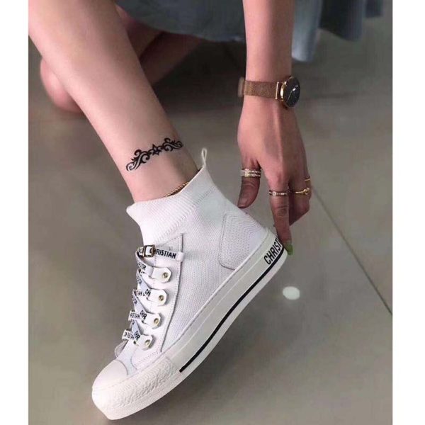 Dior Unisex Walk’n’Dior Sneaker White Technical Mesh Leather Inserts (6)