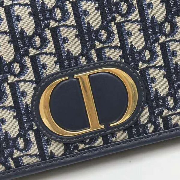 Dior Women 30 Montaigne 2-in-1 Pouch Blue Dior Oblique Jacquard (10)