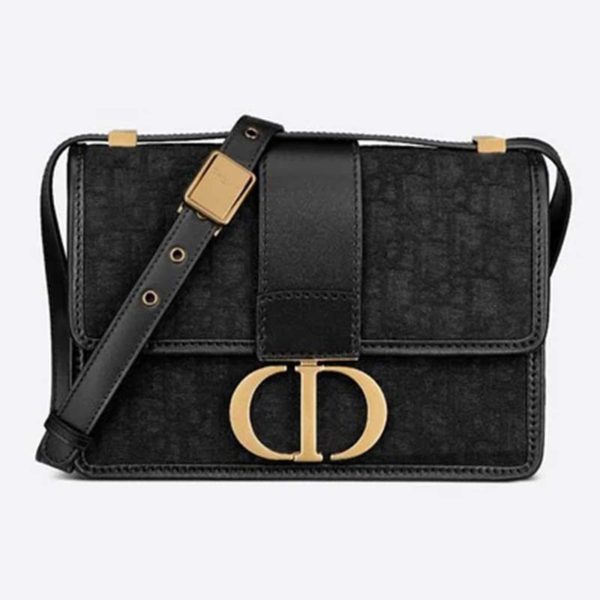 Dior Women 30 Montaigne Bag Black Dior Oblique Jacquard