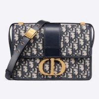 Dior Women 30 Montaigne Bag Blue Dior Oblique Jacquard