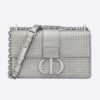 Dior Women 30 Montaigne Chain Bag Microcannage Calfskin Flap Closure-Silver
