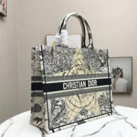 Dior Women Book Tote Blue Multicolor Dior Around the World Embroidery