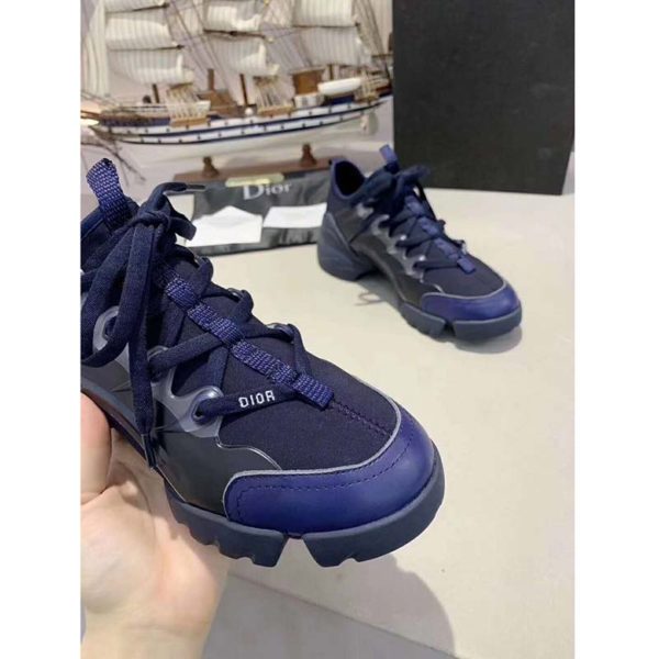 Dior Women D-Connect Sneaker Indigo Blue Technical Fabric Neoprene (10)