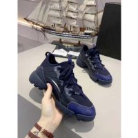 Dior Women D-Connect Sneaker Indigo Blue Technical Fabric Neoprene