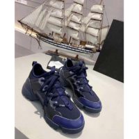 Dior Women D-Connect Sneaker Indigo Blue Technical Fabric Neoprene