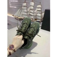 Dior Women D-Connect Sneaker Khaki Technical Fabric Neoprene-Dark Green