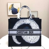 Dior Women Dior Book Tote Blue Multicolor Tie & Dior Embroidery