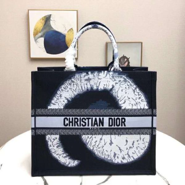 Dior Women Dior Book Tote Blue Multicolor Tie & Dior Embroidery (2)