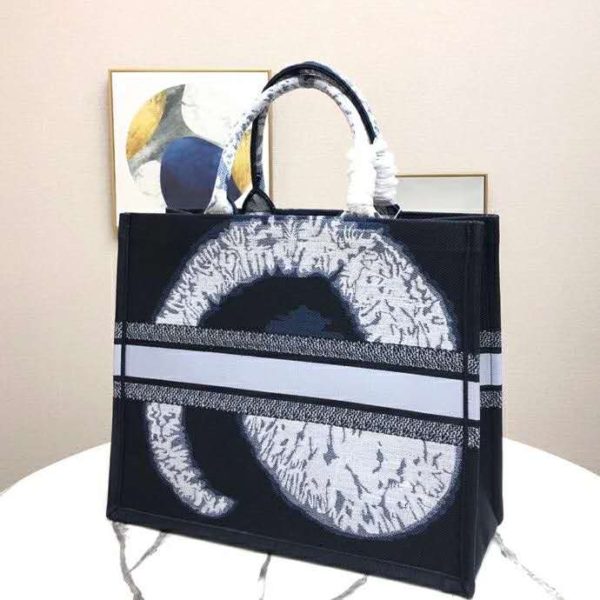 Dior Women Dior Book Tote Blue Multicolor Tie & Dior Embroidery (4)