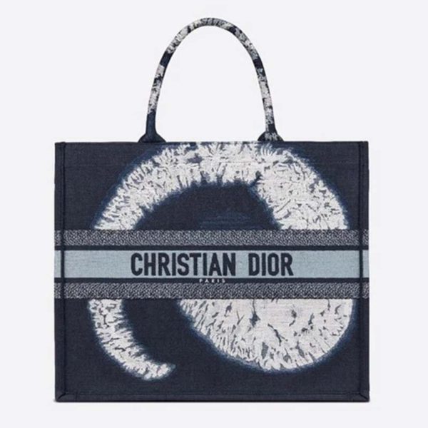 Dior Women Dior Book Tote Blue Multicolor Tie & Dior Embroidery