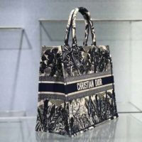 Dior Women Dior Book Tote Blue Palm Tree Toile De Jouy Embroidery