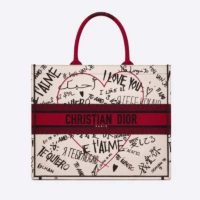 Dior Women Dior Book Tote Dioramour Graffiti Latte Multicolor Embroidery