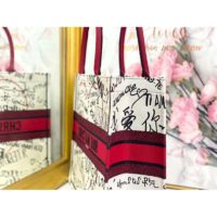 Dior Women Dior Book Tote Dioramour Graffiti Latte Multicolor Embroidery