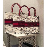 Dior Women Dior Book Tote Dioramour Graffiti Latte Multicolor Embroidery