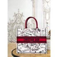 Dior Women Dior Book Tote Dioramour Graffiti Latte Multicolor Embroidery