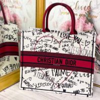 Dior Women Dior Book Tote Dioramour Graffiti Latte Multicolor Embroidery