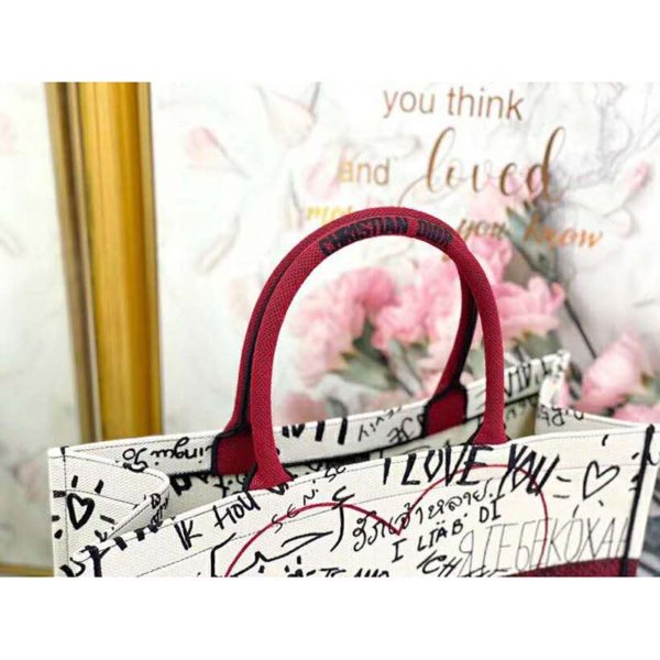 Dior Women Dior Book Tote Dioramour Graffiti Latte Multicolor Embroidery (9)