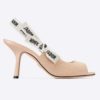 Dior Women J'Adior Heeled Sandal Nude Technical Fabric Embroidered Cotton Flat Bow