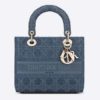 Dior Women Medium Lady D-Lite Bag Cannage Embroidery-Navy