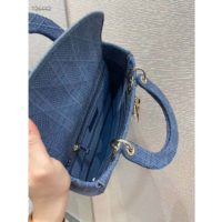 Dior Women Medium Lady D-Lite Bag Cannage Embroidery-Navy