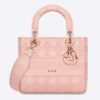 Dior Women Medium Lady D-Lite Bag Cannage Embroidery-Pink