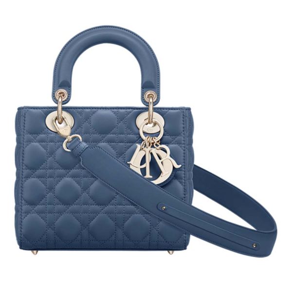 Dior Women My ABCDior Lady Dior Bag Cannage Lambskin-Blue