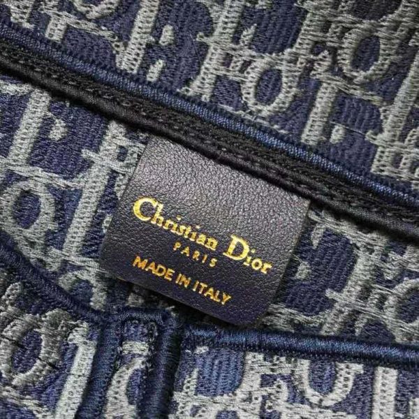 Dior Women Saddle Bag Denim Blue Dior Oblique-Embroidered Canvas (12)
