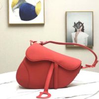 Dior Women Saddle Bag in Cherry Red Ultramatte Calfskin