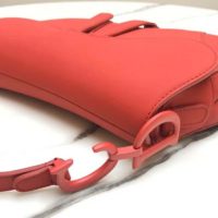 Dior Women Saddle Bag in Cherry Red Ultramatte Calfskin