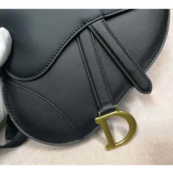 Dior Women Saddle Belt Clutch in Black Embossed Grained Calfskin (5)