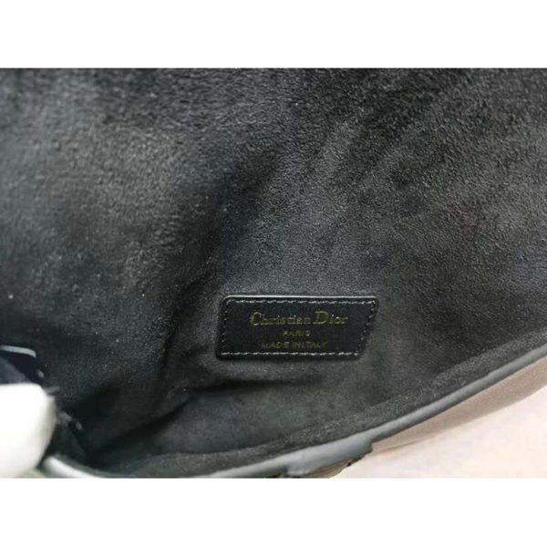 Dior Women Saddle Belt Clutch in Black Embossed Grained Calfskin (8)