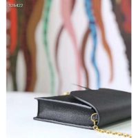 Dior Women Saddle Pouch Large Wallet On Chain Clutch Black Grained Calfskin