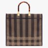 Fendi Women Fendi Sunshine Large Shopper Bag Brown Jacquard Fabric