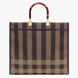 Fendi Women Fendi Sunshine Large Shopper Bag Brown Jacquard Fabric