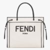 Fendi Women Large Fendi Roma Shopper Undyed Canvas Shopper Bag