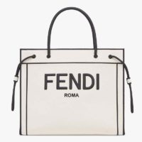 Fendi Women Large Fendi Roma Shopper Undyed Canvas Shopper Bag