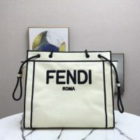 Fendi Women Large Fendi Roma Shopper Undyed Canvas Shopper Bag